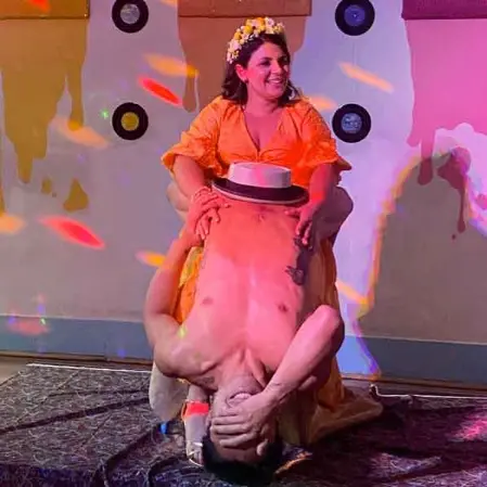 Male Stripper with hen